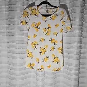 3/$10 Lemon Print White T-Shirt
